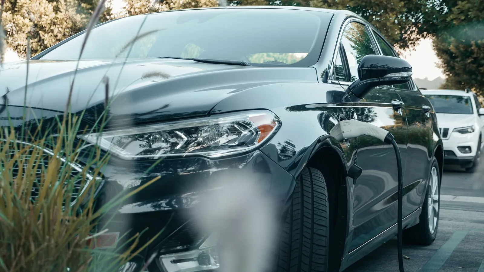 Comparativa visual entre un coche híbrido y un híbrido enchufable